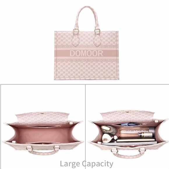 DOMOOR designer tote bag. NWT. Includes cover bag and strap. - Picture 5 of 6